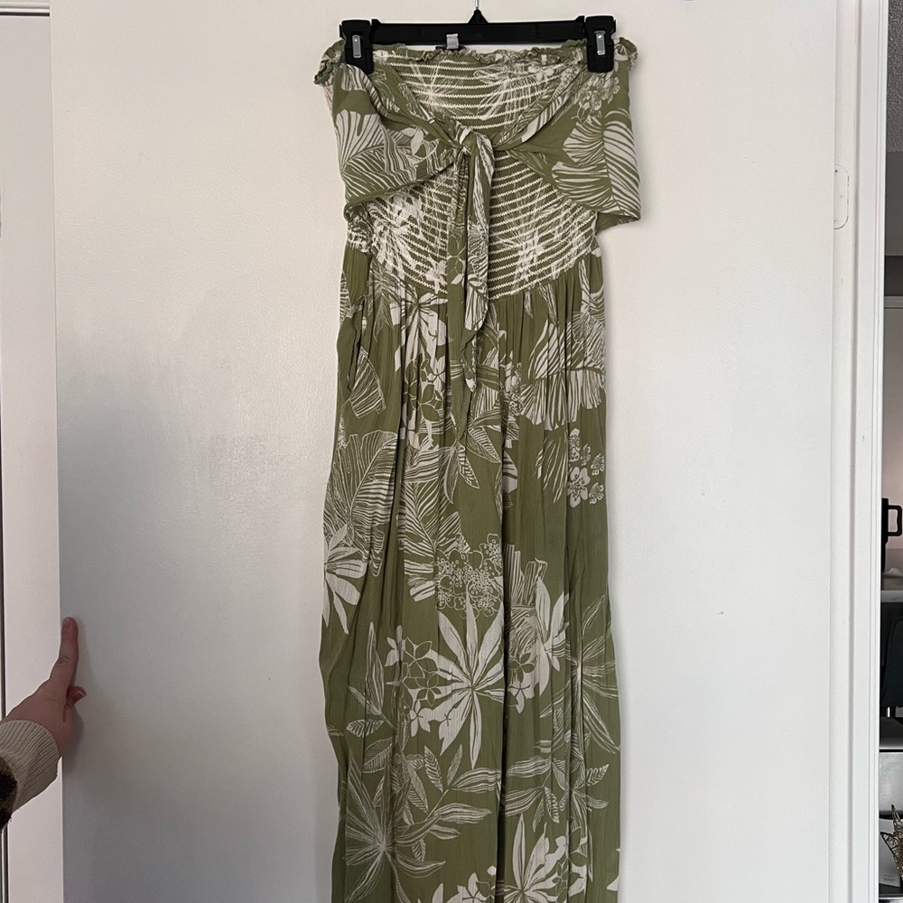 Green Floral Maxi Romper/Jumpsuit